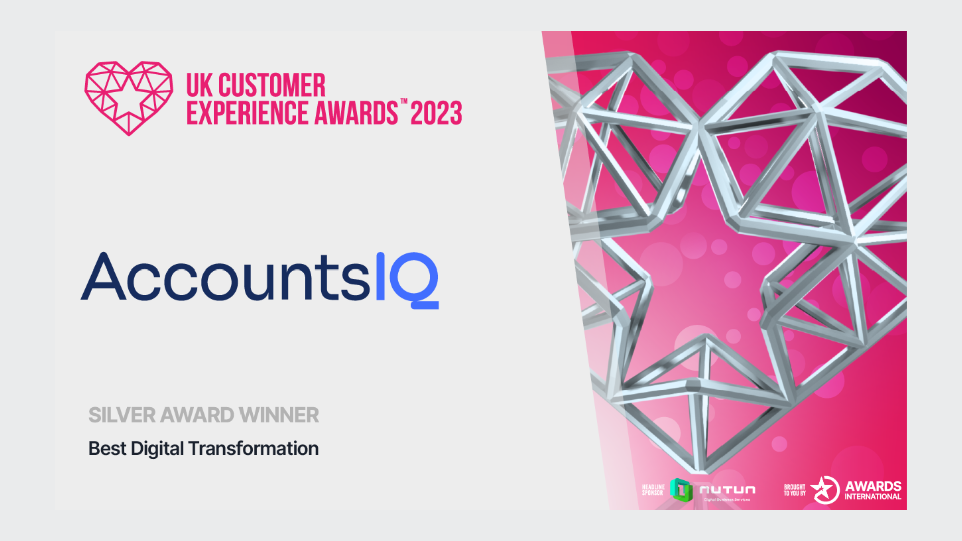 AccountsIQ Wins Silver at the UK Customer Experience Awards AccountsIQ